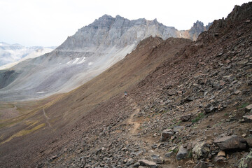Backpacking trip in the San Juan Mountains of the Rocky Mountain Range near Mount Sneffels...