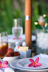 table setting at resort