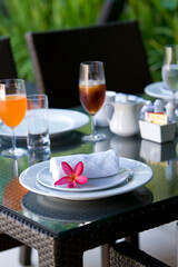 table setting at resort