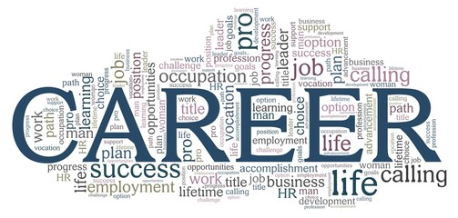 Career vector illustration word cloud isolated on a white background.