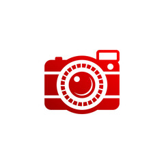 camera vector illustration. good for camera icon, photography, or videography industry. simple gradient with red color style