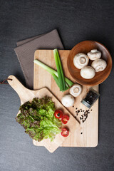 various vegetables on chopping board