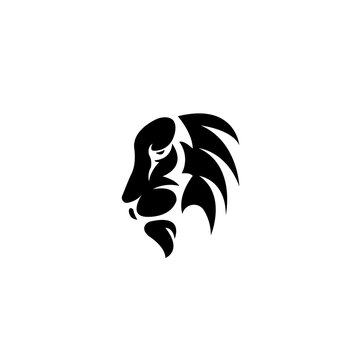 Vector lion head simple design