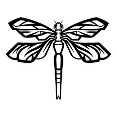 Dragonfly flying insect cartoon illustration