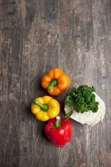 paprika, cabbage and parsley