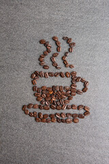 coffee cup made of coffee beans