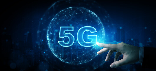 5G technology network internet broadband mobile smart phone wireless business future concept
