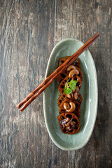 Fototapeta premium korean food, braised lotus root on plate