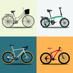 set of bicycle icons