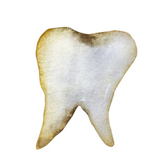 Abstract single tooth brown, gray, magical