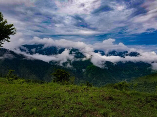 clouds in the mountains