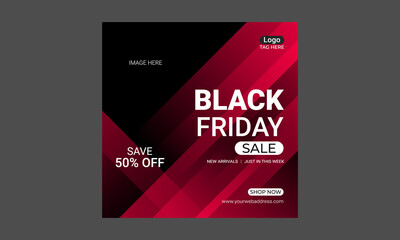 Balck friday social media post banner  design template