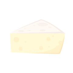 Mozzarella cheese on white background.