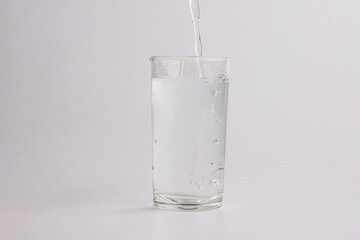 pouring water isolated on a white background