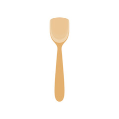 Spoon vector. Wood spoon vector on white background.