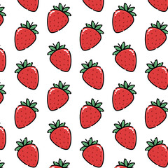 Seamless pattern of strawberry vector illustration