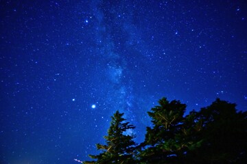 Fototapeta premium 大台ヶ原で見た初秋の星空と天の川の情景＠奈良