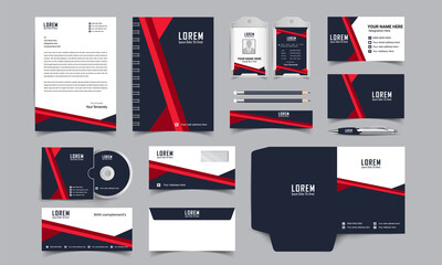 corporate identity template with digital elements. Vector company style for brand book and guideline.	