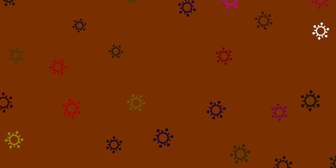 Light pink, yellow vector texture with disease symbols.