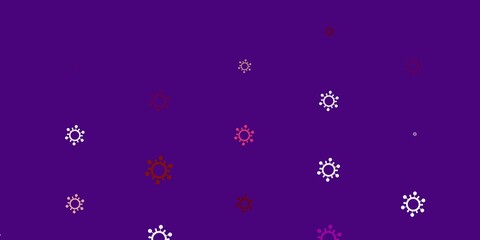 Light Pink, Yellow vector pattern with coronavirus elements.