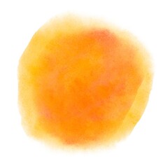 Watercolor yellow orange splash on white background. Abstract illustration. Pastel color for banner, clip video decoration, brush stroke, text box design