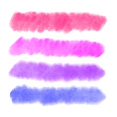 Digital illustration of abstract watercolor brush strokes in rose, pink and purple colours. Text box design