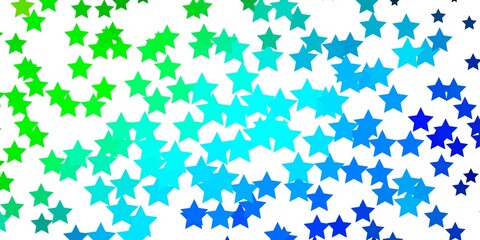 Light Blue, Green vector layout with bright stars. Colorful illustration with abstract gradient stars. Pattern for wrapping gifts.