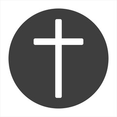 Fototapeta premium Hand drawn black grunge cross icon, simple Christian cross sign, hand-painted cross symbol created with real ink brush isolated on white background.