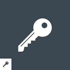 Key related vector glyph icon. Isolated on black background. Vector illustration.