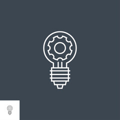 Global Solution Related Vector Thin Line Icon. Isolated on Black Background. Editable Stroke. Vector Illustration.