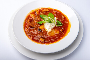 Slovak cabbage soup from cabbage