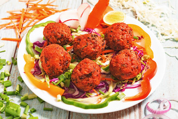 Yummy Chicken Pokora with salad