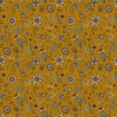 Seamless floral ornament pattern in ethnic style. Design for wallpaper, fabric, textile, packaging.