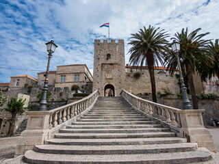 Kopnena Vrata, Main Town Gate in Korcula old town, Croatia.