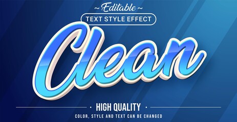 Editable text style effect - Clean theme style.