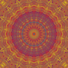 Obraz premium Mandala. Vintage decorative element with a round ornament in red-blue-golden color. Islamic, Arab, Indian, Ottoman motives.