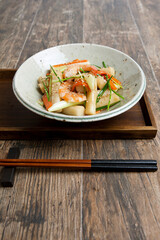 korean food, rice cake with savory sauce - tteokbokki