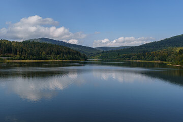 Plakat Schwarzenbach reservoir, Schwarzenbachtalsperre, Black Forest, Germany