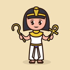Ancient Egyptian woman with priest Cleopatra costume design
