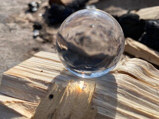 crystal ball on the beach