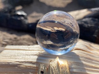 glass globe on table