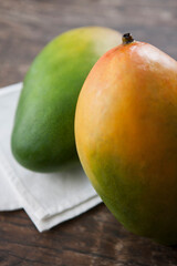 close up of mangoes