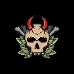 Skull design vector and illustration for tshirt design and template