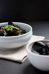korean food, mussel soup - honghap tang