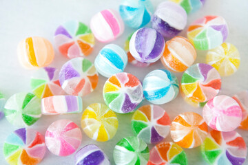 close up of colorful candies