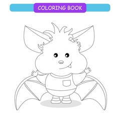 Obraz na płótnie Canvas Coloring book for kids - rat smiling. Black and white cute cartoon unicorns. Vector illustration. 