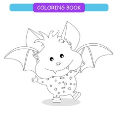 Coloring book for kids - rat smiling. Black and white cute cartoon unicorns. Vector illustration.	
