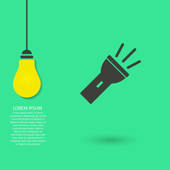 Flashlight vector icon , lorem ipsum Flat design