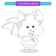 Coloring book for kids - rat smiling. Black and white cute cartoon unicorns. Vector illustration.	
