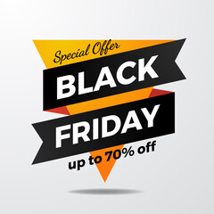ribbon black friday sale offer discount label badge advertisement banner